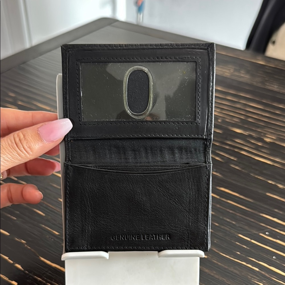 Genuine leather Men’s Classic Black Card Holder Wallet Thin Small